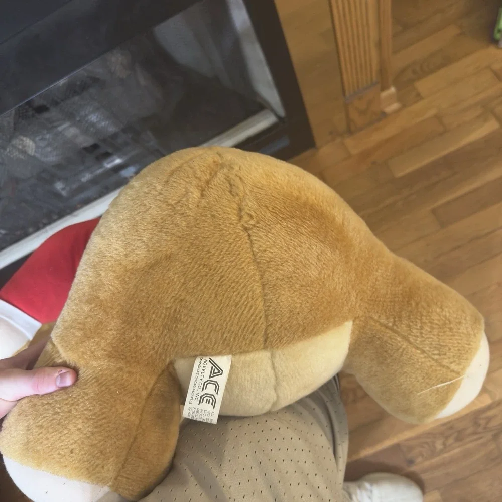 Vintage 80s Ace Novelty Harvard Bear Plush College Workwear Brown 20in